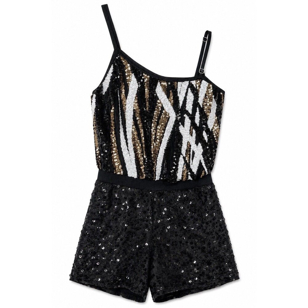 Costume Gallery Youth Girl’s Asymmetrical Sequin Shorts Dance Outfit Size Large